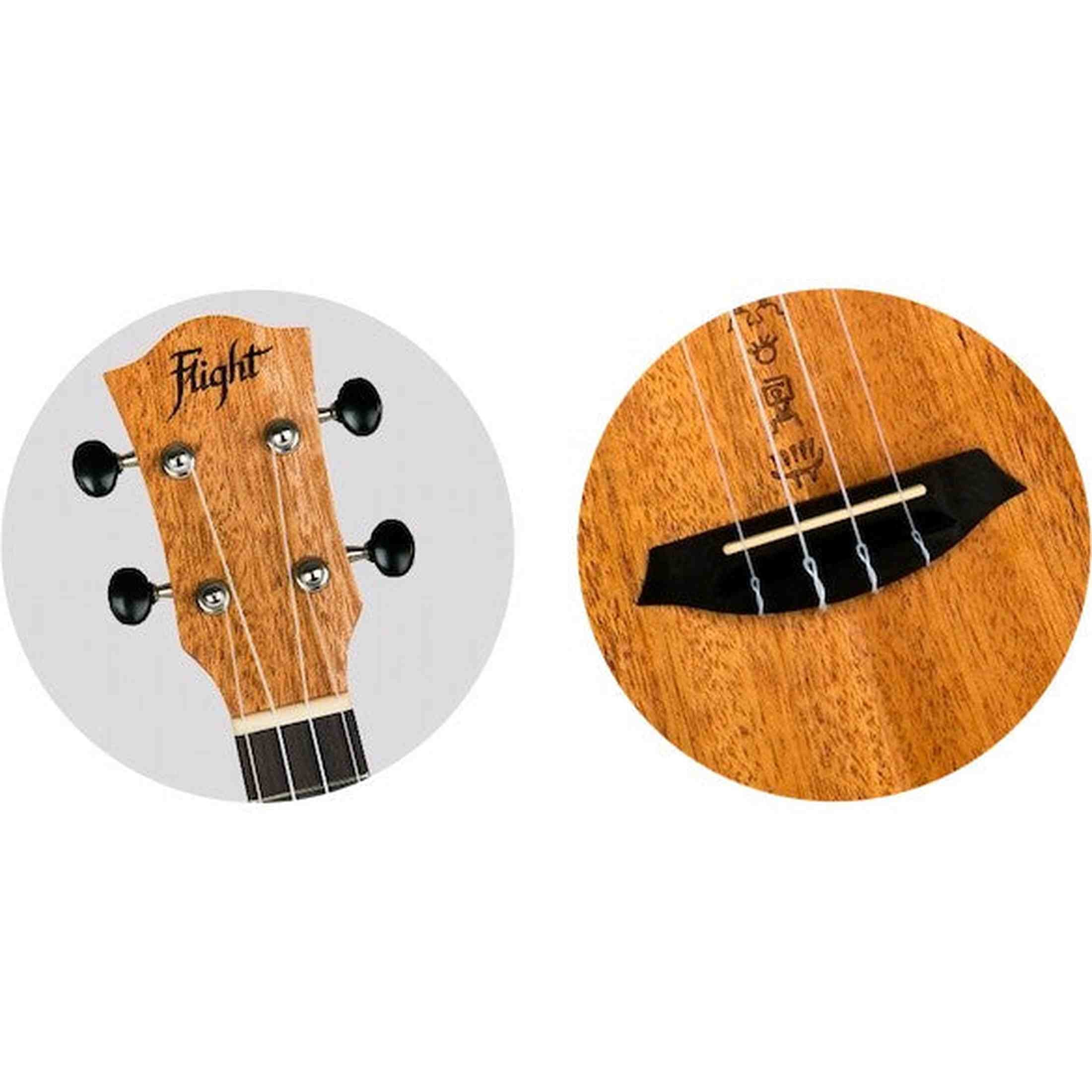 Flight DUC373 MAH Concert Ukulele met Mahogany Body, Blackwood Toets en Ki’i Pohaku Rosette