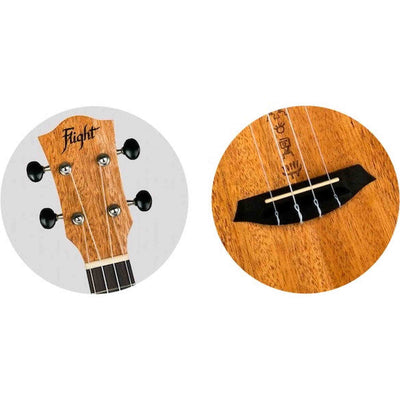 Flight DUC373 MAH Concert Ukulele met Mahogany Body, Blackwood Toets en Ki’i Pohaku Rosette