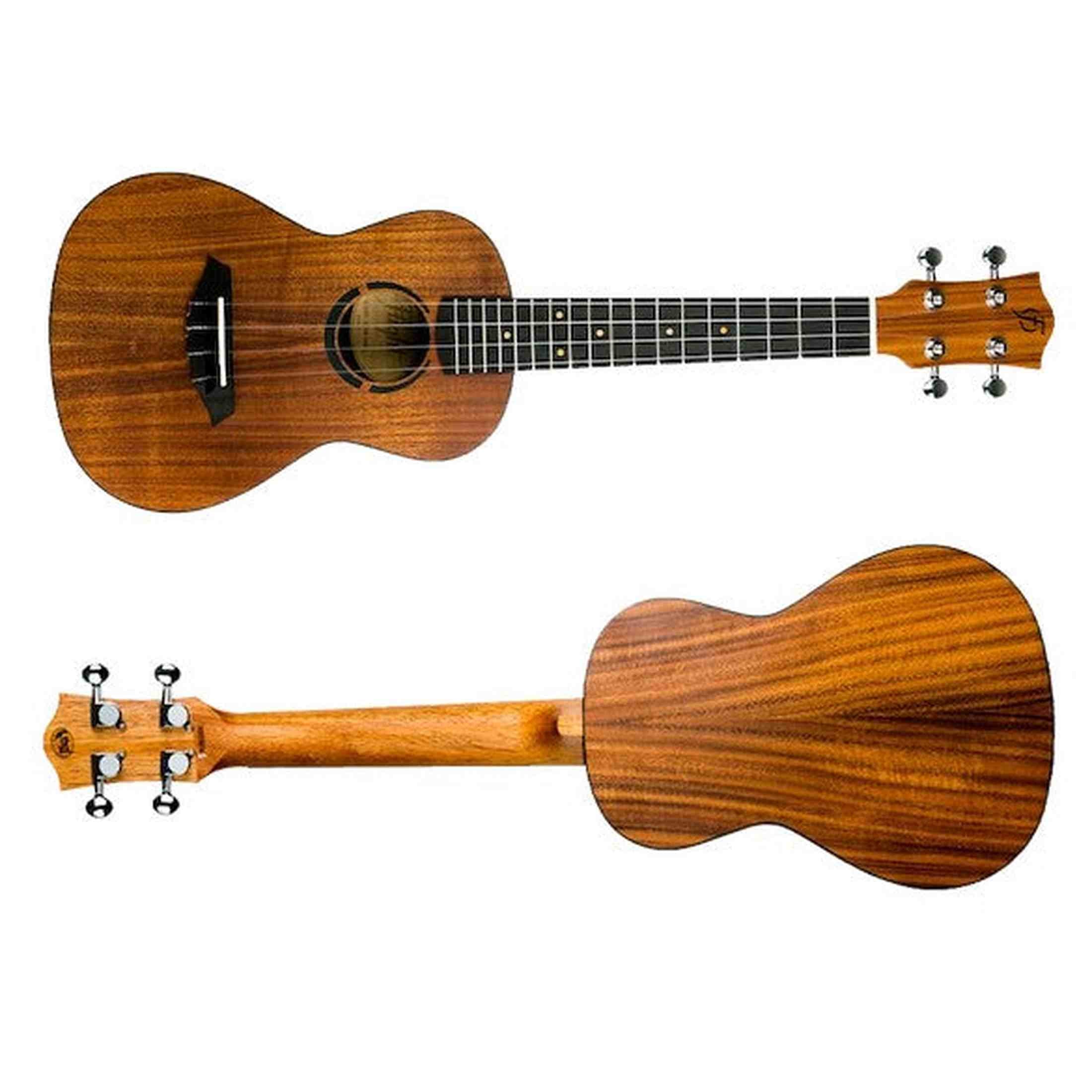 Flight Juliana Concert Ukulele met Solid Acacia Top, Ebony Toets en Japanse Fluorocarbon Snaren