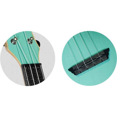 Flight TUS-35 LB Soprano Ukulele Lichtblauw met Linden Top, ABS Body en Aquila Snaren