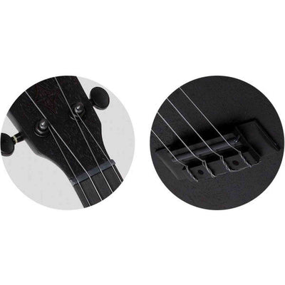 Flight NUS310 BLACKBIRD Soprano Ukulele met African Sapele Body, Zwarte Flight Snaren en Celtic Lasergravure