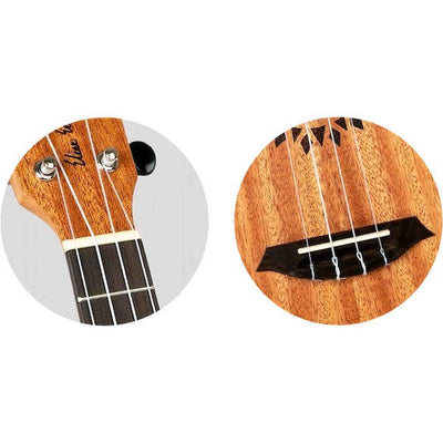 Flight Elise Ecklund Signature Concert Ukulele met Mahogany Body, Diamond Inlays en Aquila Super Nylgut Snaren
