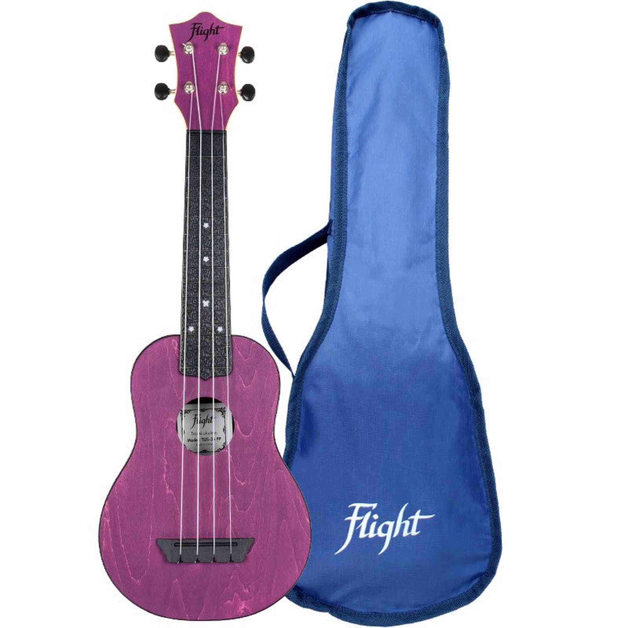 Flight TUS-35 PP Soprano Ukulele Paars met Linden Top, ABS Body en Aquila Snaren