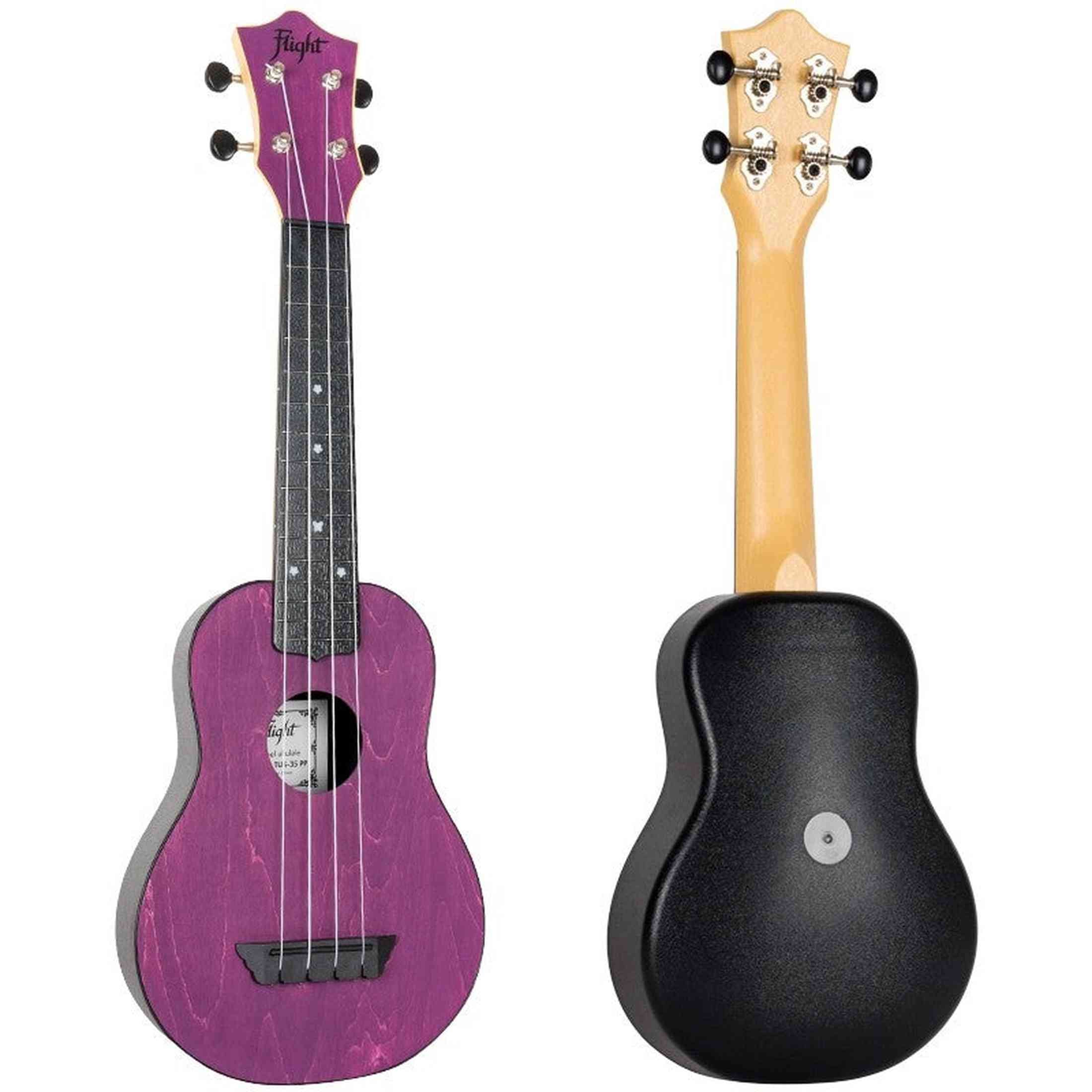 Flight TUS-35 PP Soprano Ukulele Paars met Linden Top, ABS Body en Aquila Snaren