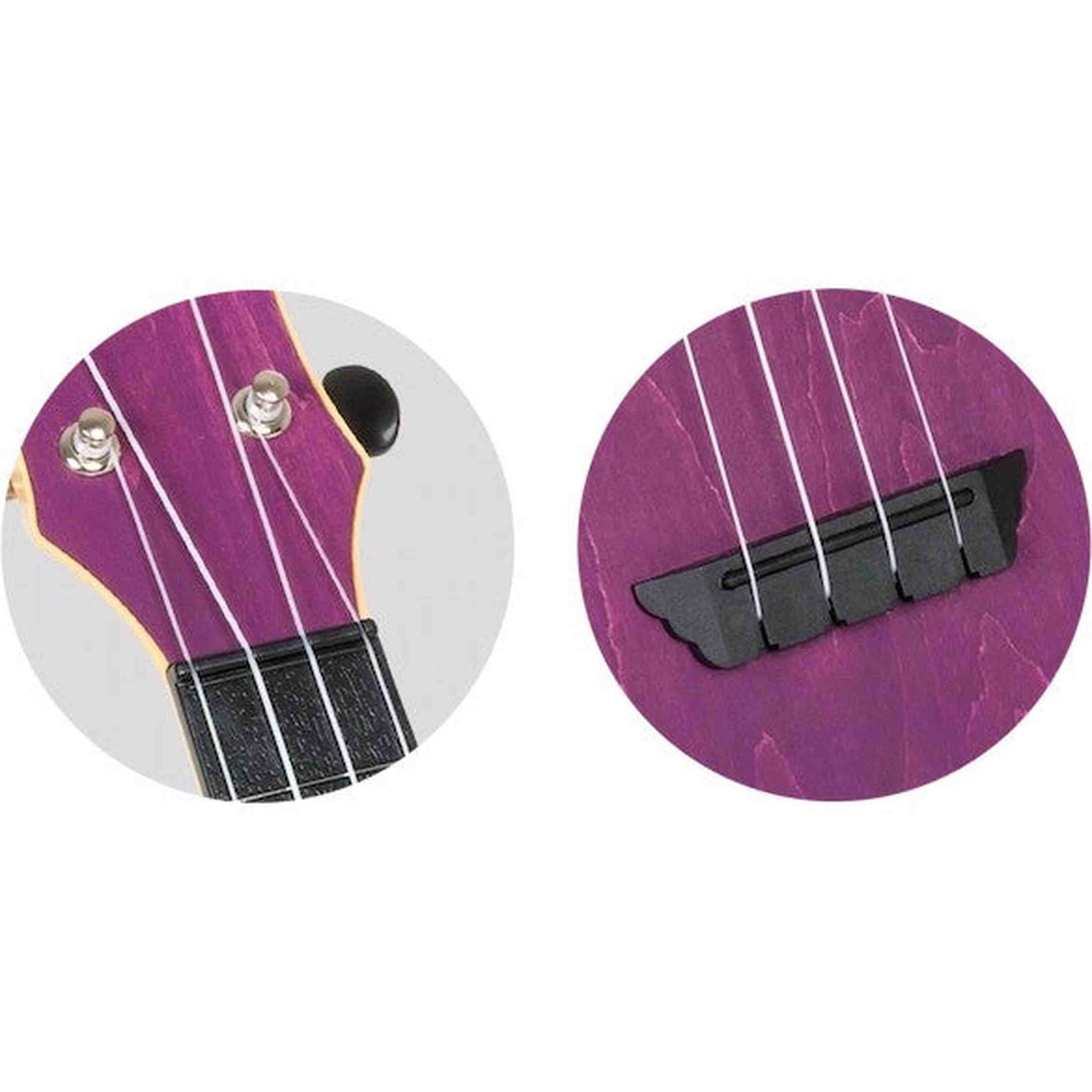 Flight TUS-35 PP Soprano Ukulele Paars met Linden Top, ABS Body en Aquila Snaren