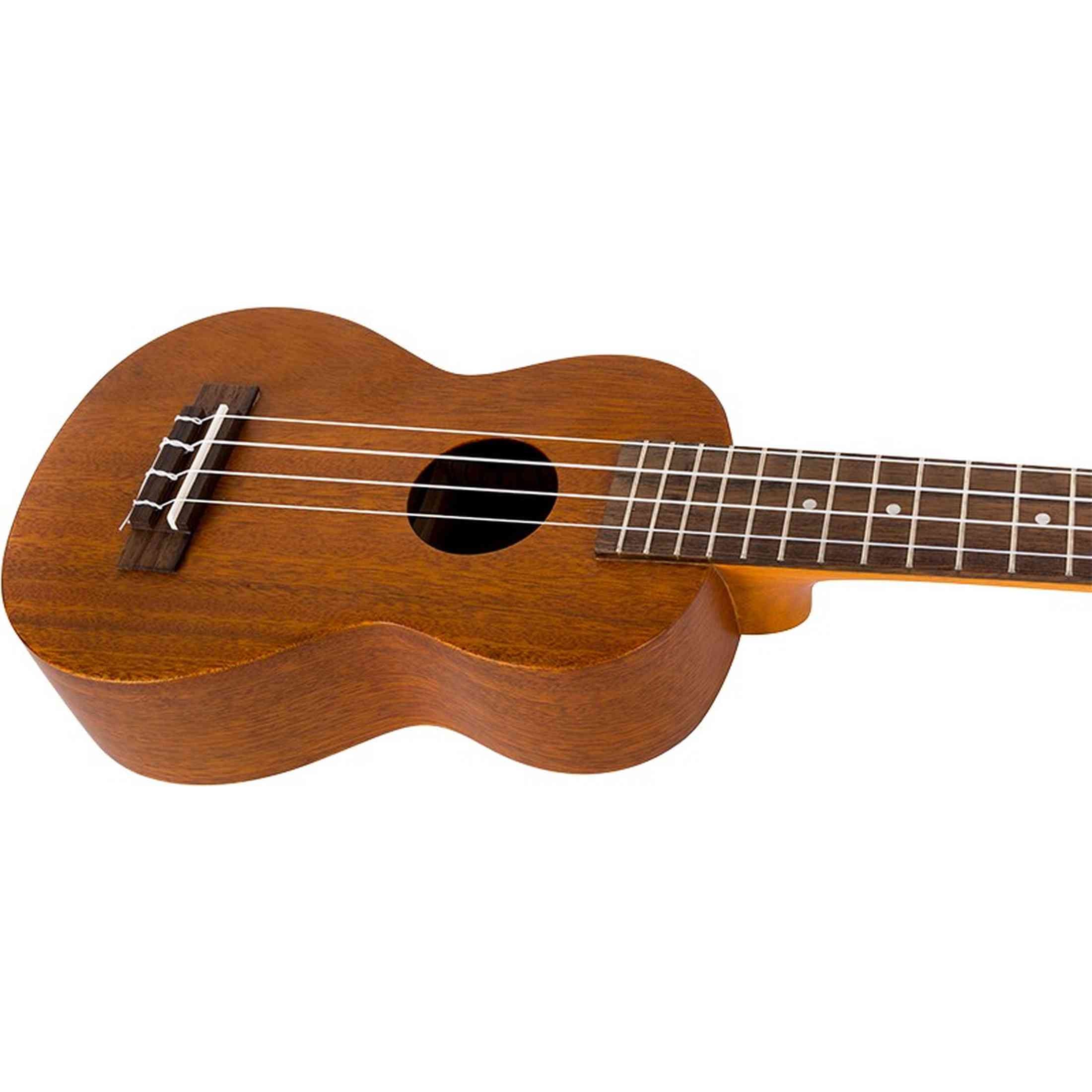 Flight LUS-5 Solid Mahogany Long Neck Soprano Ukulele met Solid Mahogany Body, Grover Tuners en Aquila Super Nylgut Snaren