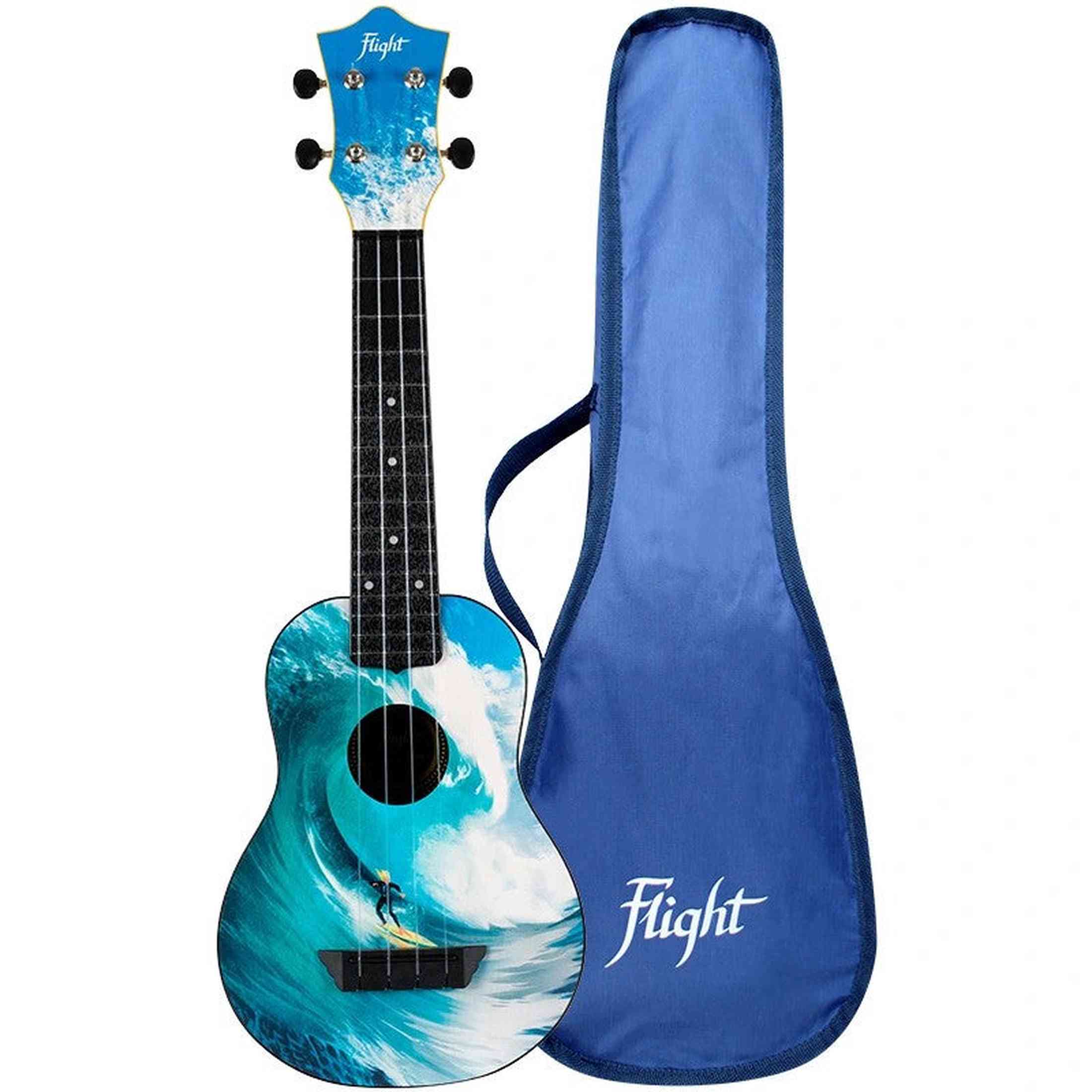 Flight TUS-25 SURF Soprano Ukulele met Linden Top, ABS Body en Aquila Snaren