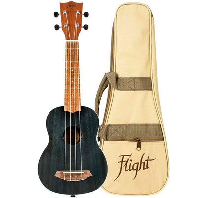Flight NUS380 Topaz Soprano Ukulele met Sapele Body, Walnut Toets, Bone Topkam en Flight Nylon Snaren