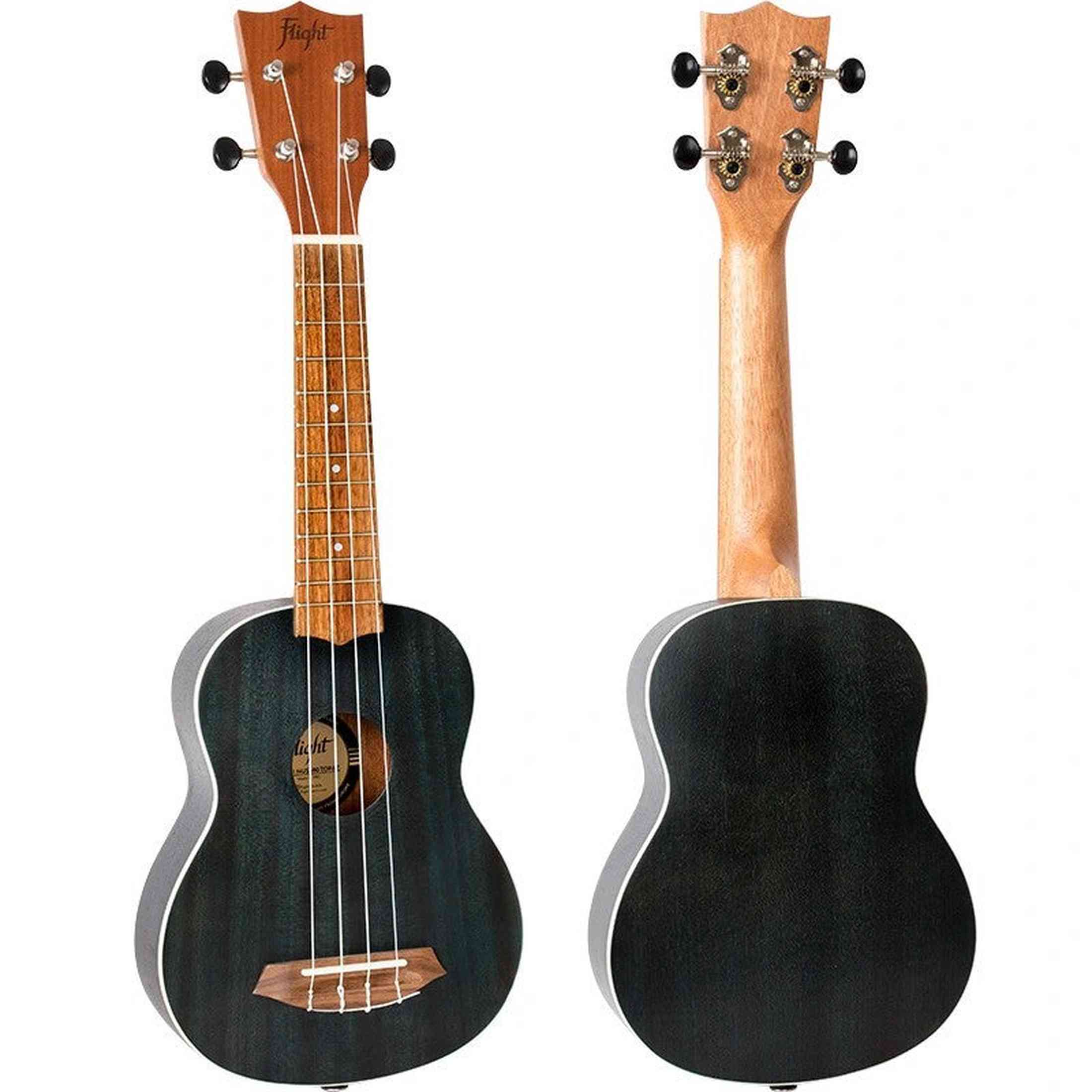 Flight NUS380 Topaz Soprano Ukulele met Sapele Body, Walnut Toets, Bone Topkam en Flight Nylon Snaren