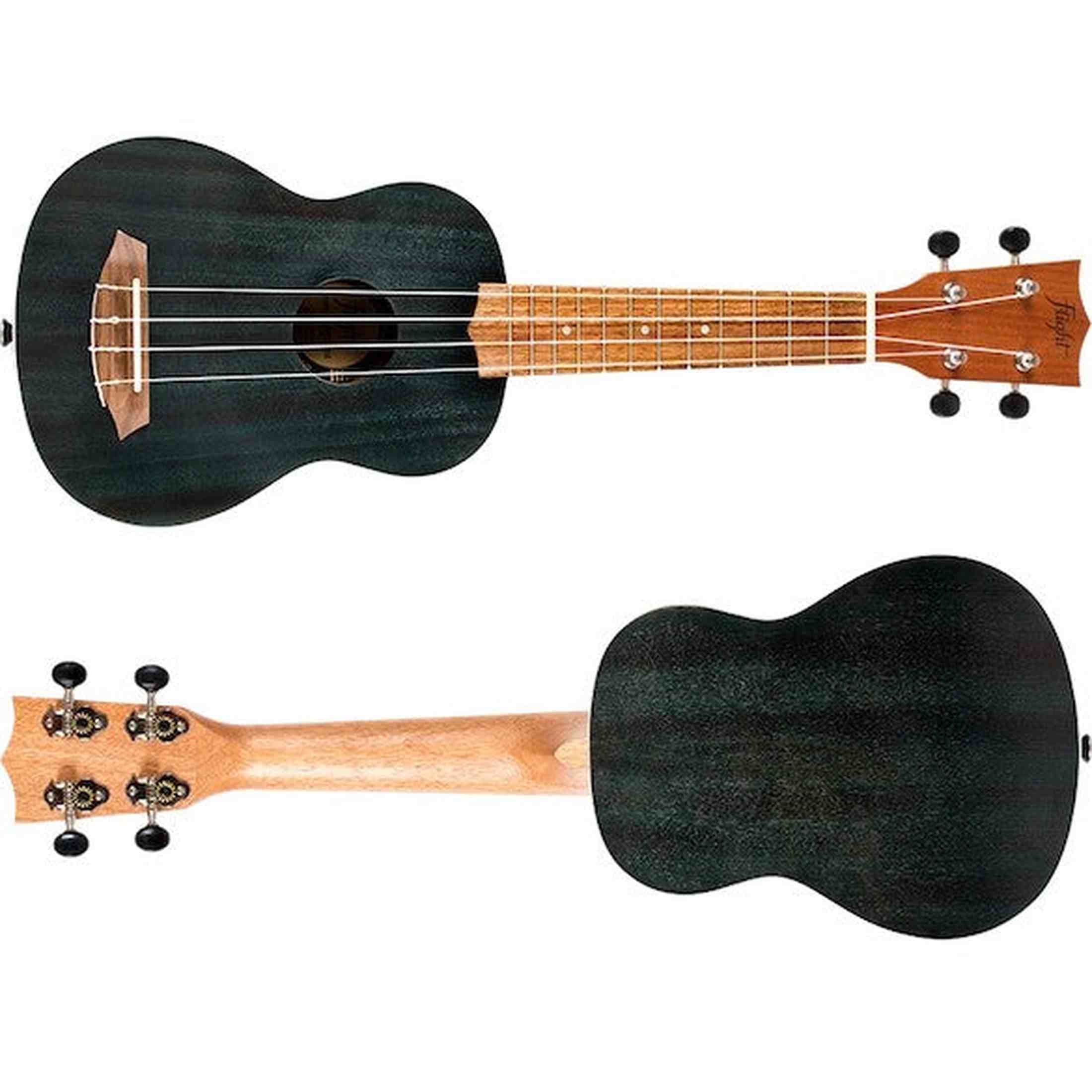 Flight NUS380 Topaz Soprano Ukulele met Sapele Body, Walnut Toets, Bone Topkam en Flight Nylon Snaren