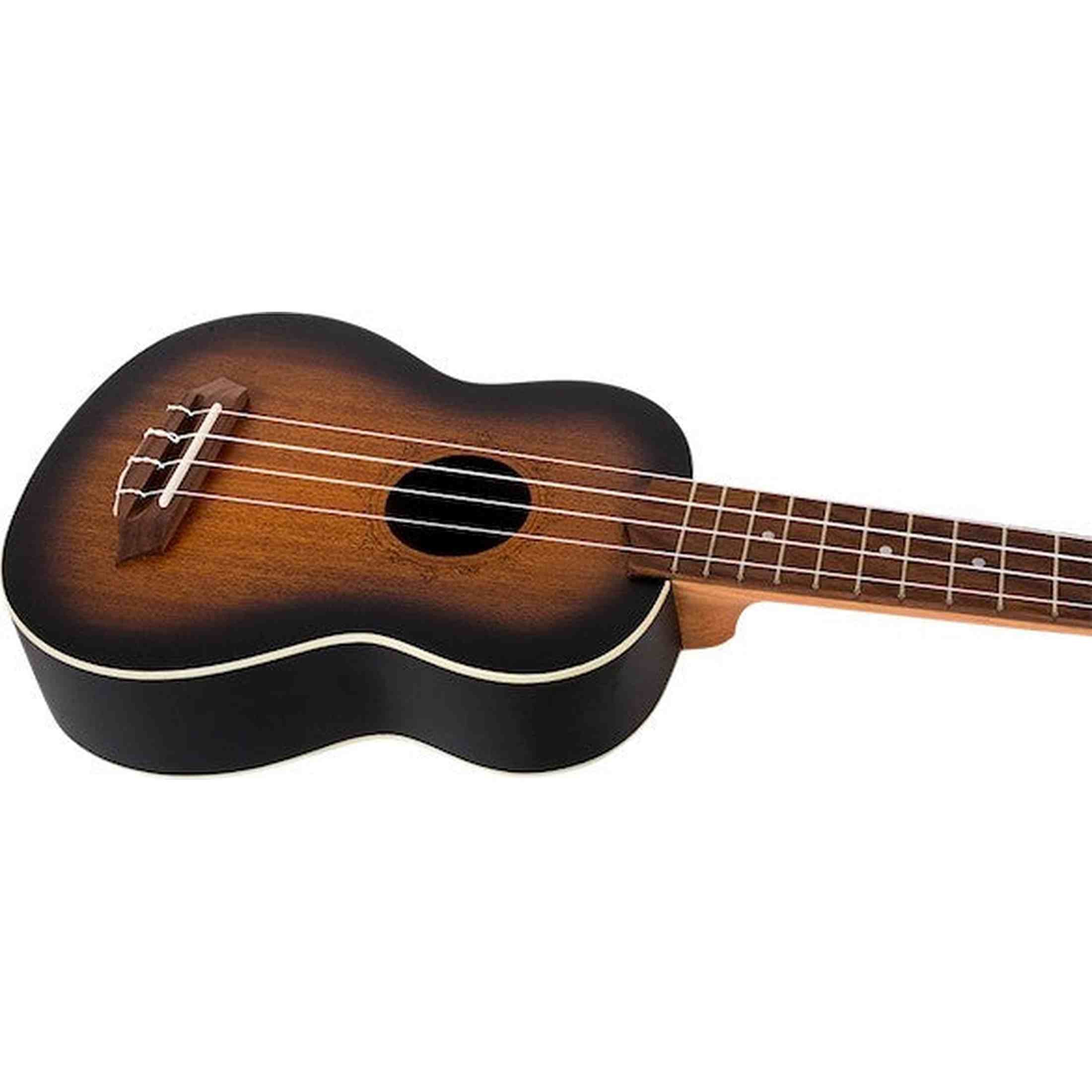 Flight NUS380 Amber Soprano Ukulele met Sapele Body, Walnut Toets, Bone Topkam en Flight Nylon Snaren