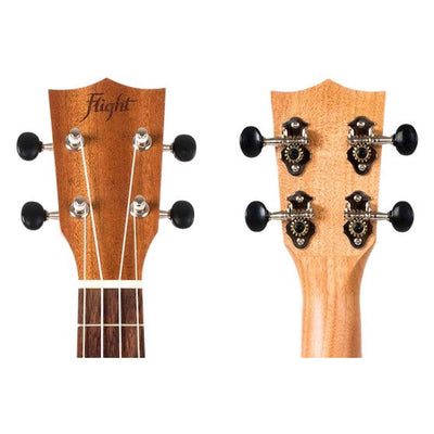 Flight NUS380 Amber Soprano Ukulele met Sapele Body, Walnut Toets, Bone Topkam en Flight Nylon Snaren