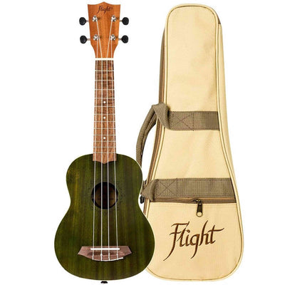 Flight NUS380 Jade Soprano Ukulele met Sapele Body, Walnut Toets, Bone Topkam en Flight Nylon Snaren