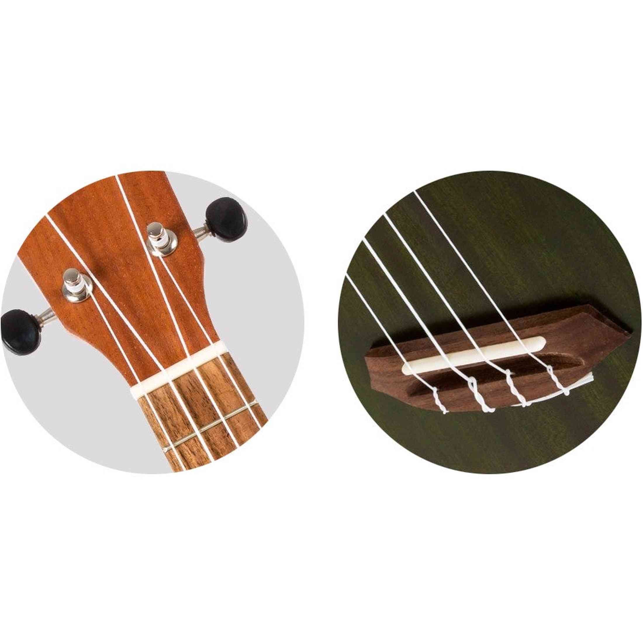Flight NUS380 Jade Soprano Ukulele met Sapele Body, Walnut Toets, Bone Topkam en Flight Nylon Snaren