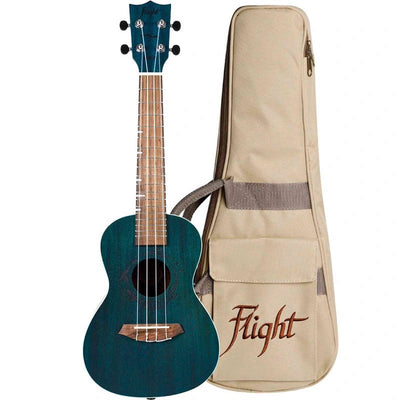 Flight DUC380 Topaz Concert Ukulele met Mahogany Body, Bone Topkam en Aquila Nylgut Snaren
