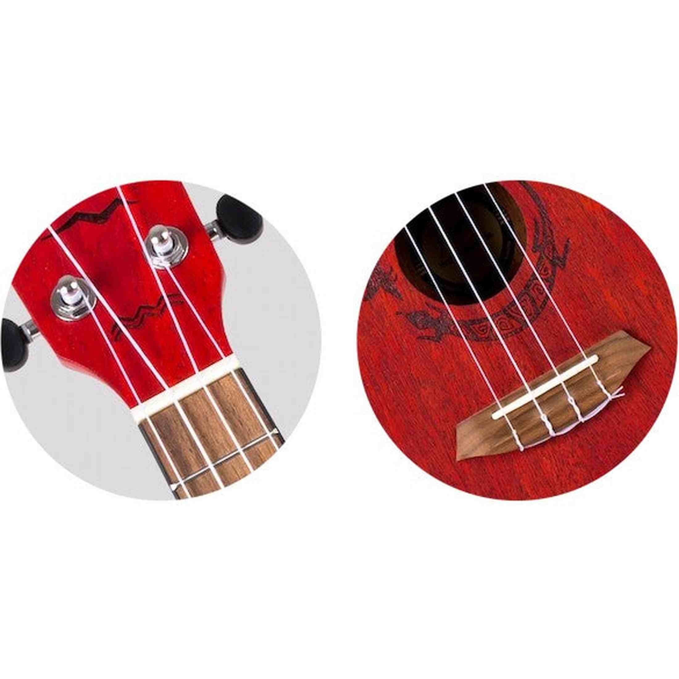 Flight DUC380 CEQ Coral Elektrisch-Akoestische Concert Ukulele met Cutaway, Mahogany Body, Pickup met EQ en Aquila Nylgut Snaren