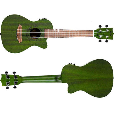Flight DUC380 CEQ Jade Elektrisch-Akoestische Concert Ukulele met Cutaway, Mahogany Body, Pickup met EQ en Aquila Nylgut Snaren