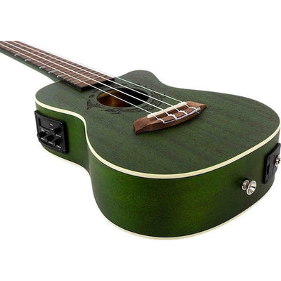 Flight DUC380 CEQ Jade Elektrisch-Akoestische Concert Ukulele met Cutaway, Mahogany Body, Pickup met EQ en Aquila Nylgut Snaren