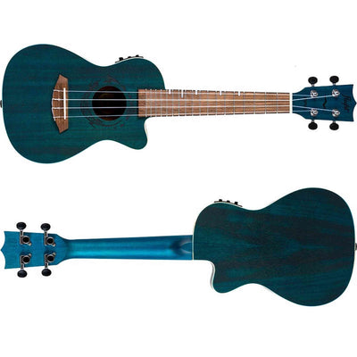 Flight DUC380 CEQ Topaz Elektrisch-Akoestische Concert Ukulele met Cutaway, Mahogany Body, Pickup met EQ en Aquila Nylgut Snaren