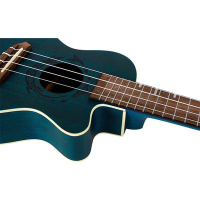 Flight DUC380 CEQ Topaz Elektrisch-Akoestische Concert Ukulele met Cutaway, Mahogany Body, Pickup met EQ en Aquila Nylgut Snaren