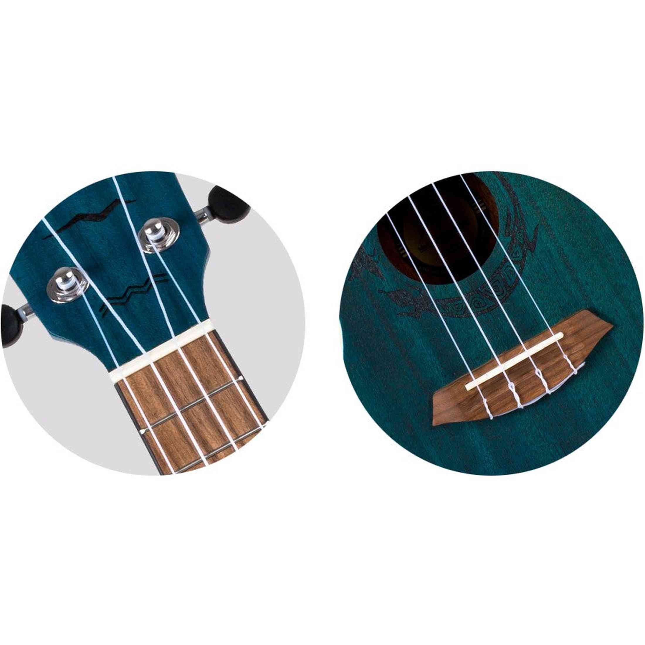 Flight DUC380 CEQ Topaz Elektrisch-Akoestische Concert Ukulele met Cutaway, Mahogany Body, Pickup met EQ en Aquila Nylgut Snaren