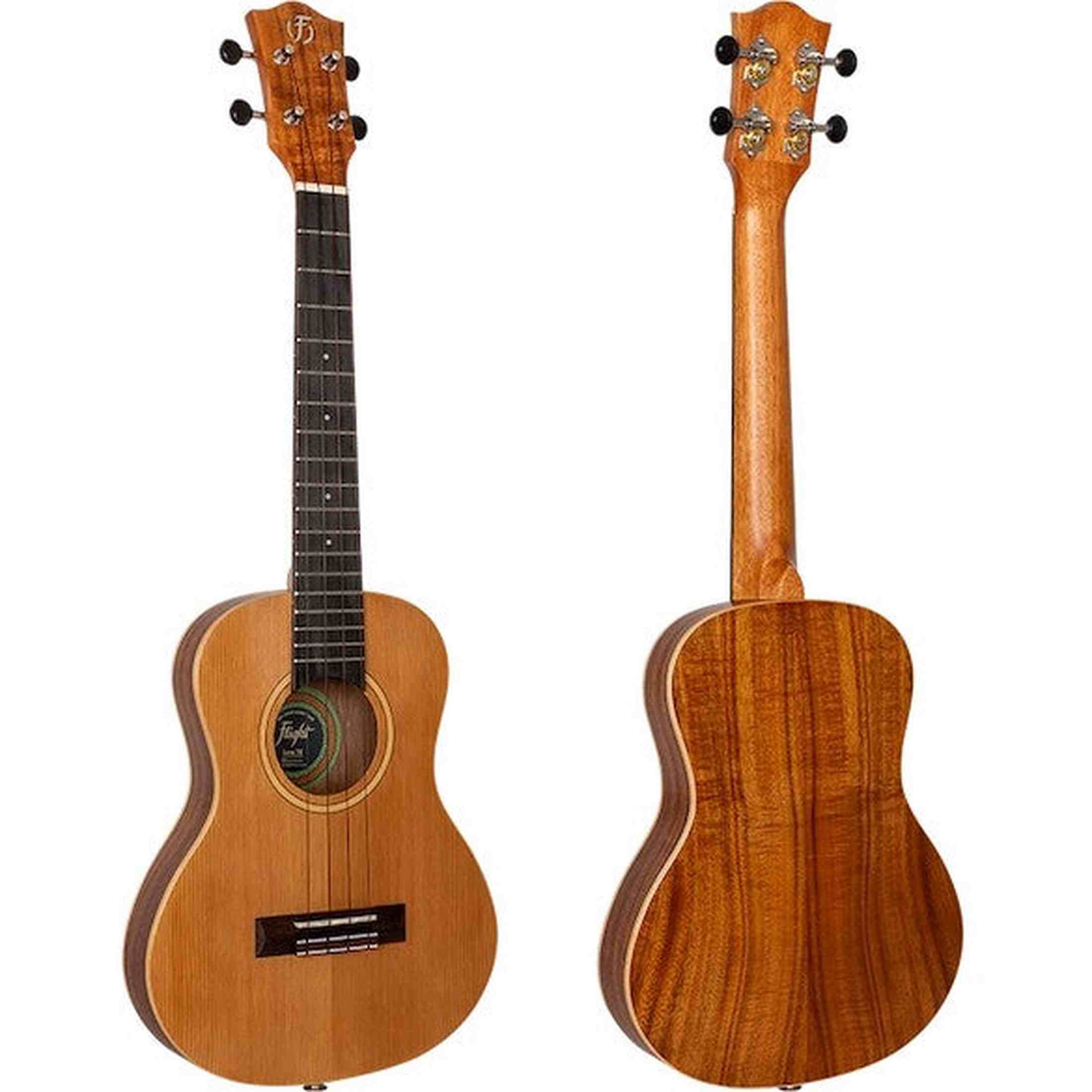 Flight Leia TE Elektrisch-Akoestische Tenor Thinline Ukulele met Solid Cedar Top, Acacia Body en Double B1U Pickup