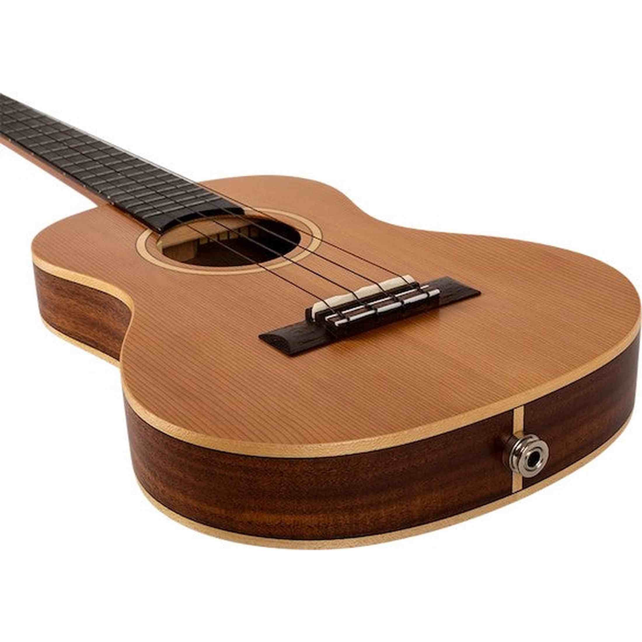 Flight Leia TE Elektrisch-Akoestische Tenor Thinline Ukulele met Solid Cedar Top, Acacia Body en Double B1U Pickup