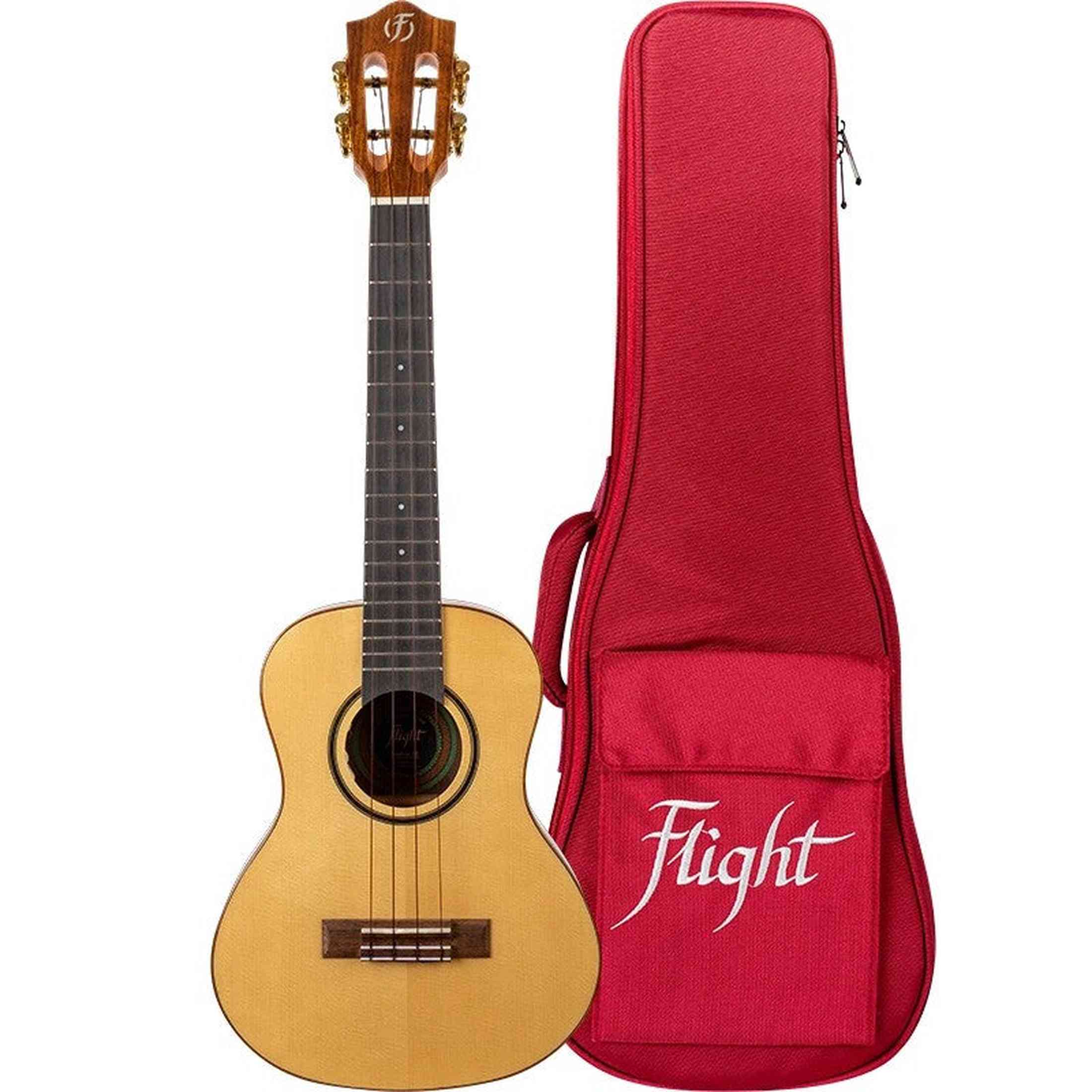 Flight Sophia CE Elektrisch-Akoestische Concert Ukulele met Solid Spruce Top, Walnut Body en Double B1U Pickup