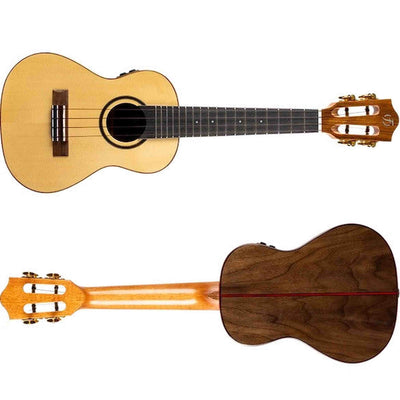 Flight Sophia CE Soundwave Elektrisch-Akoestische Concert Ukulele met Solid Spruce Top, Walnut Body en Soundwave Effects Systeem