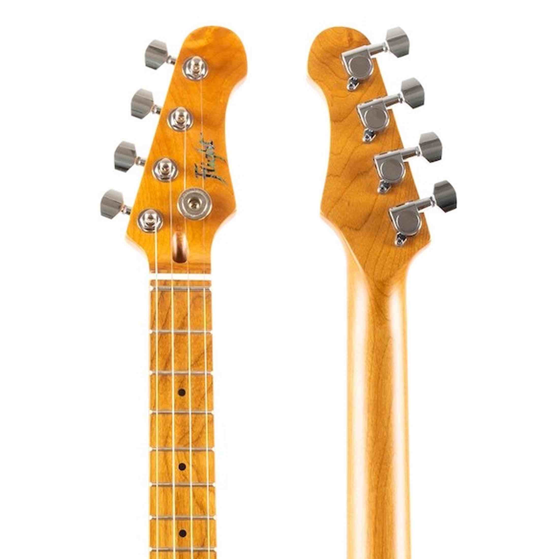 Flight Pathfinder Tenor TBK Elektrische Tenor Ukulele met Flame Maple Top en Transparent Black Afwerking