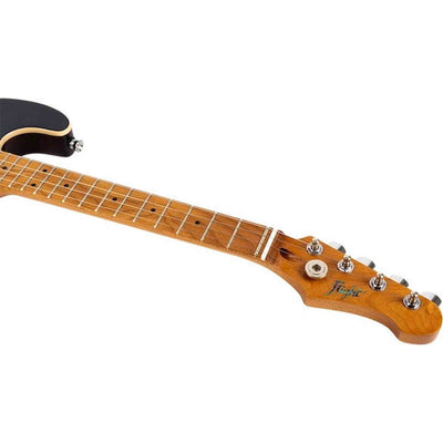 Flight Pathfinder Tenor TBK Elektrische Tenor Ukulele met Flame Maple Top en Transparent Black Afwerking