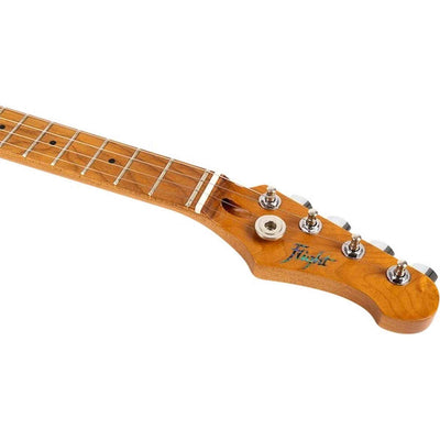 Flight Pathfinder Tenor TBK Elektrische Tenor Ukulele met Flame Maple Top en Transparent Black Afwerking