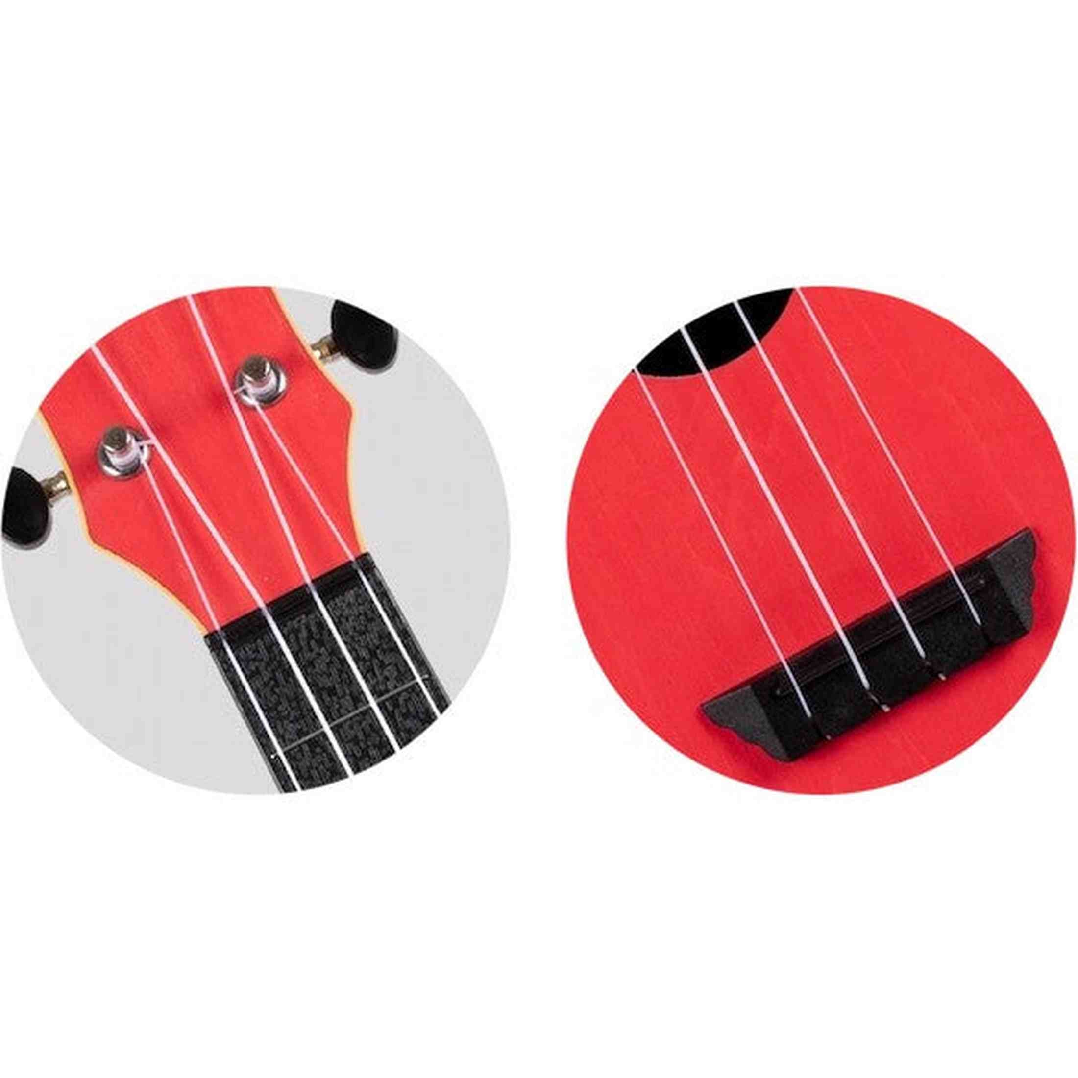 Flight TUC-35 RD Concert Ukulele Rood met Linden Top, ABS Body en Aquila Nylgut Snaren