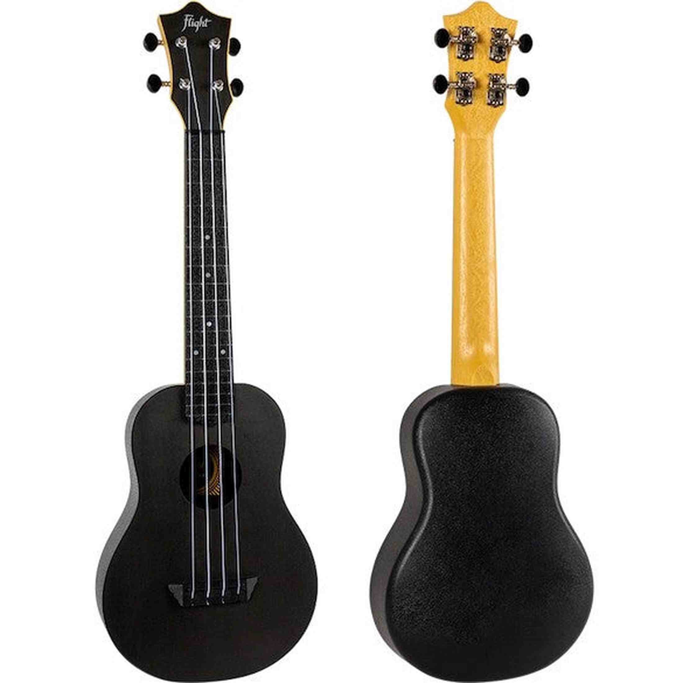 Flight TUC-35 BK Concert Ukulele Zwart met Linden Top, ABS Body en Aquila Nylgut Snaren