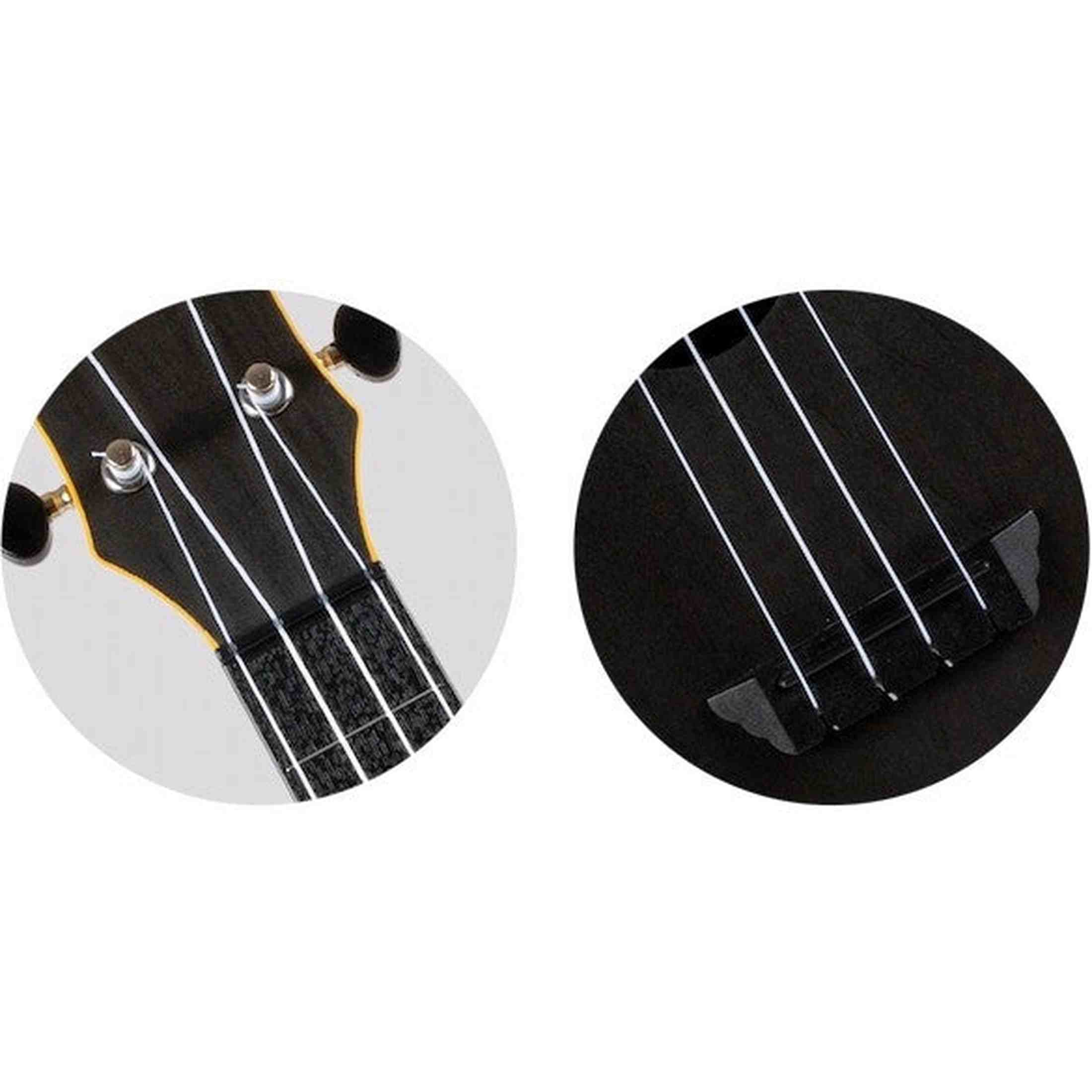 Flight TUC-35 BK Concert Ukulele Zwart met Linden Top, ABS Body en Aquila Nylgut Snaren