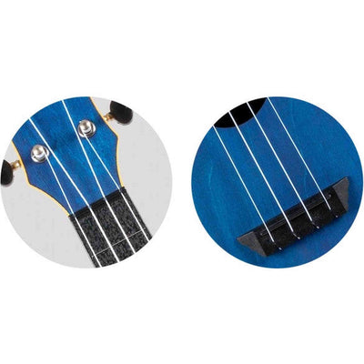 Flight TUC-35 DB Concert Ukulele Donkerblauw met Linden Top, ABS Body en Aquila Nylgut Snaren