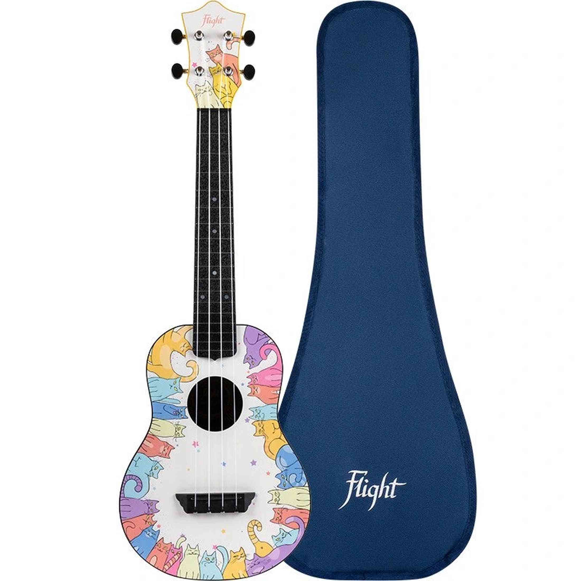 Flight TUC-KITTY Concert Ukulele met Linden Top, ABS Body en Aquila Nylgut Snaren