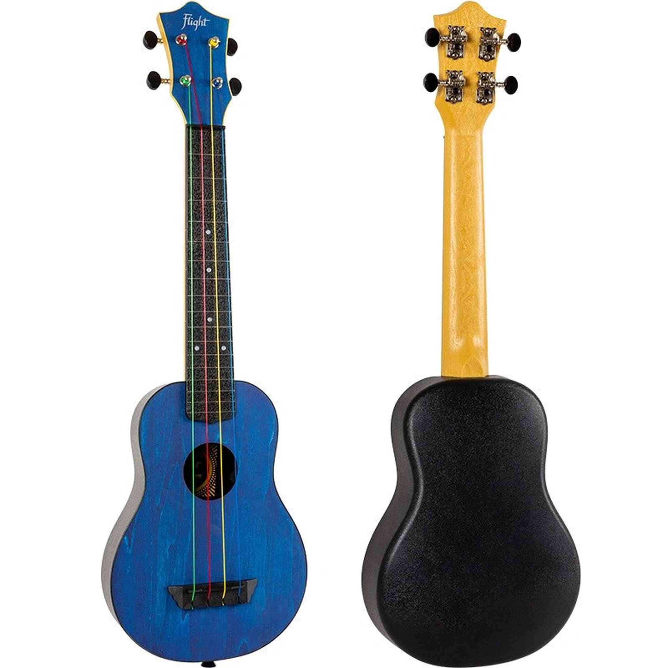 Flight TUSL-KIDZ Soprano Longneck Ukulele Blauw met Linden Top, ABS Body en Aquila Kids Snaren