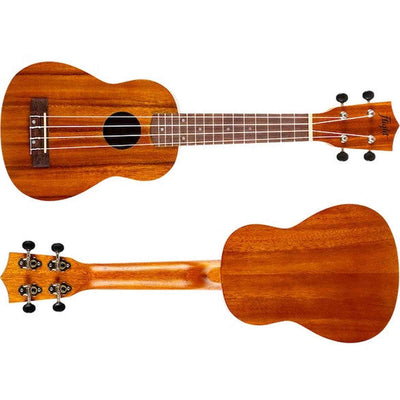 Flight NUS250 Soprano Ukulele met Gelamineerd Acacia Body, 38 mm Topkam en Gigbag