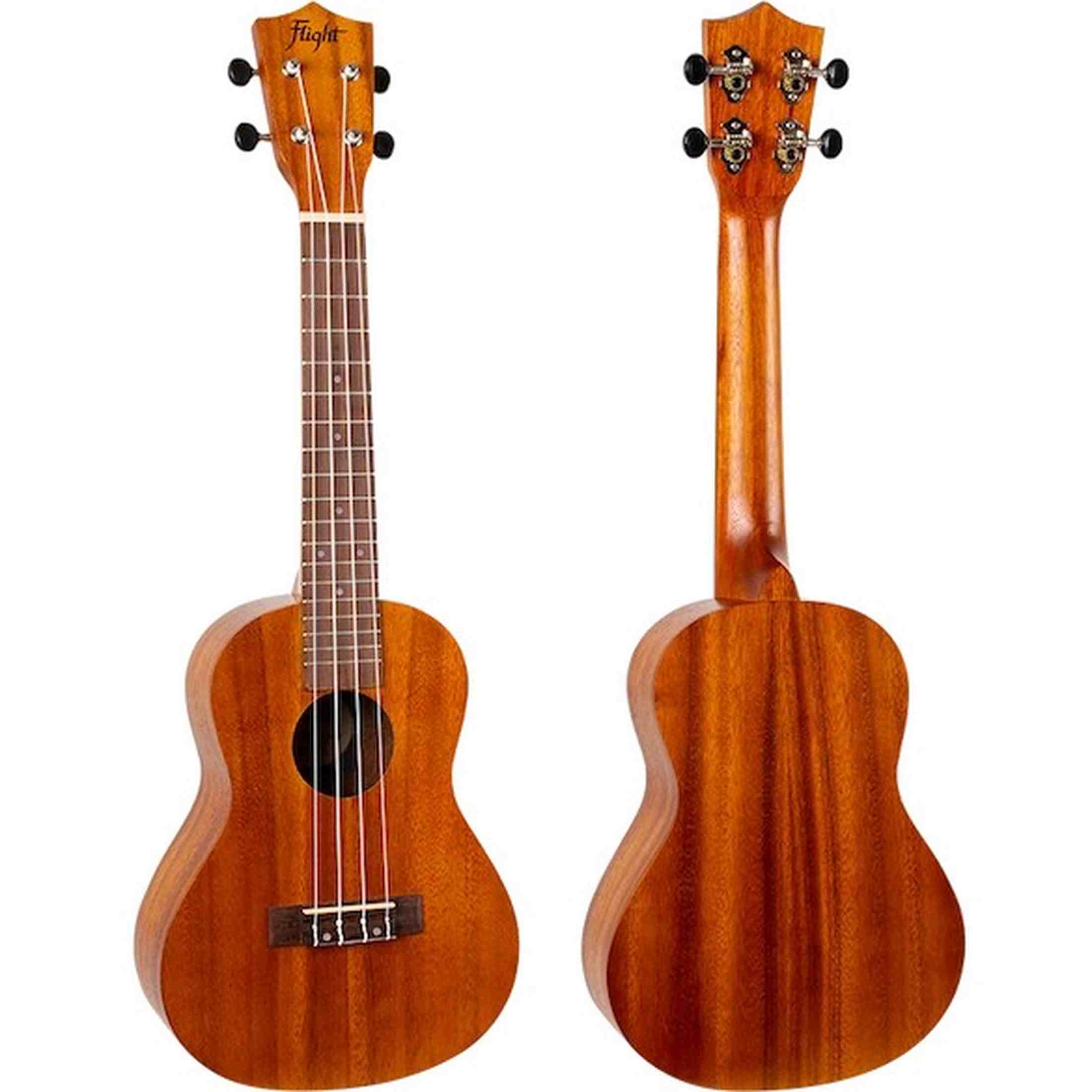 Flight NUC250 Concert Ukulele met Gelamineerd Acacia Body, 38 mm Topkam en Gigbag