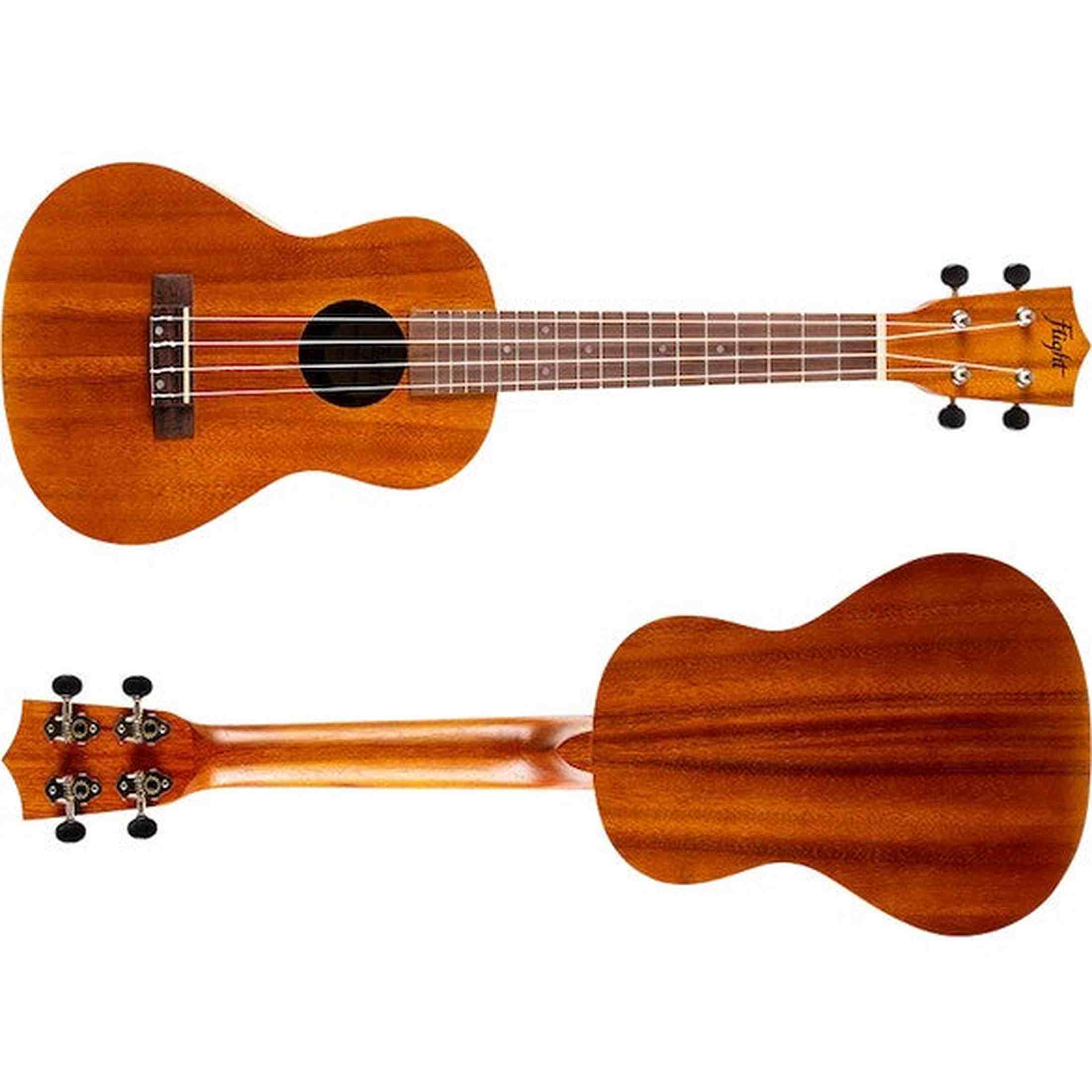 Flight NUC250 Concert Ukulele met Gelamineerd Acacia Body, 38 mm Topkam en Gigbag