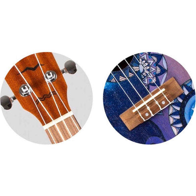 Flight AUC-33 Stardust Concert Ukulele met Sapele Body, Art Design en Aquila Nylgut Snaren