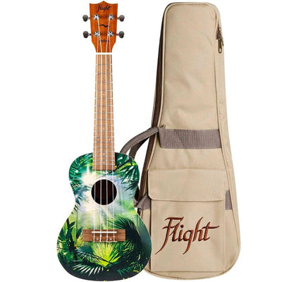 Flight AUC-33 Jungle Concert Ukulele met Spruce Top, Sapele Body en Aquila Nylgut Snaren