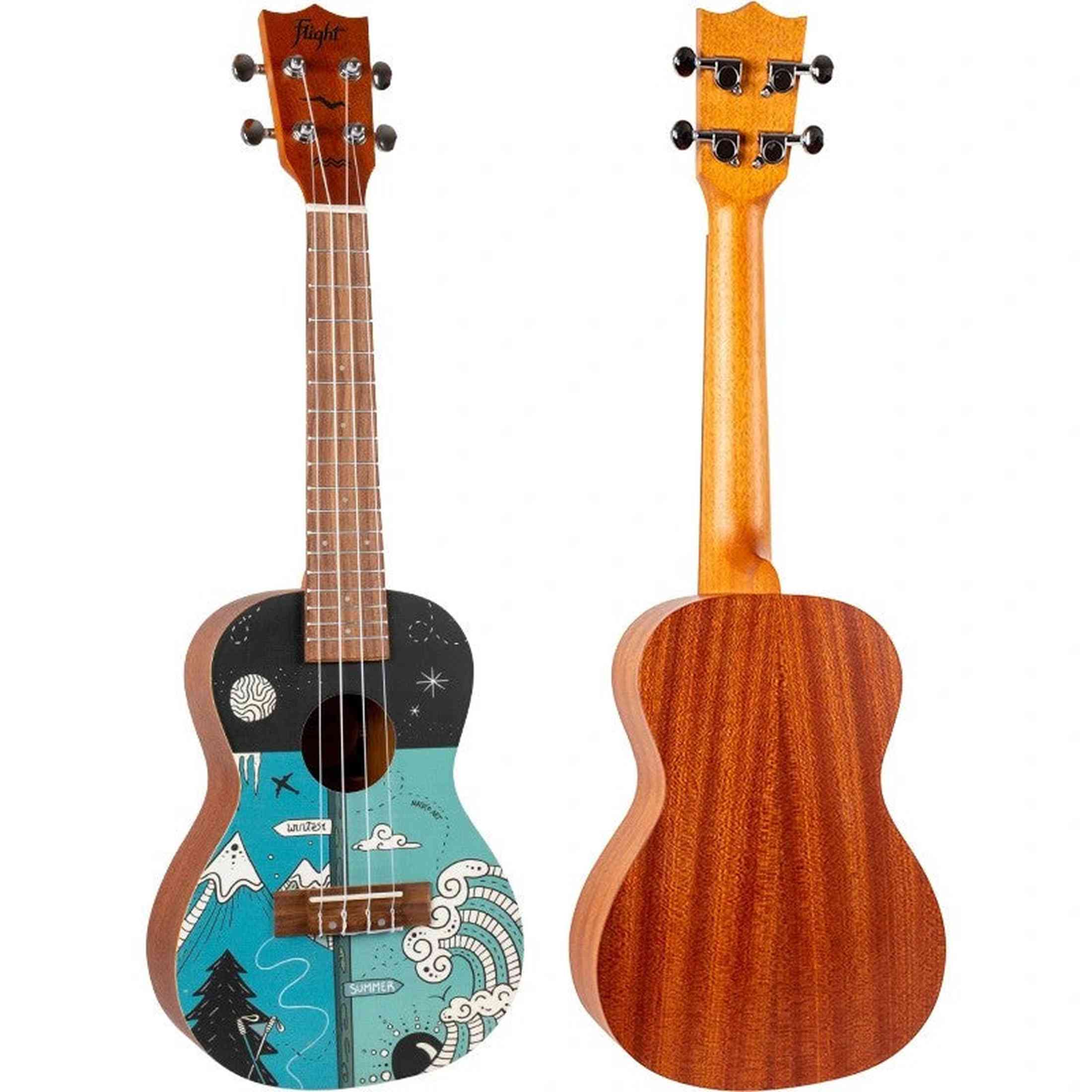 Flight AUC-33 Two Seasons Concert Ukulele met Spruce Top, Sapele Body en Aquila Nylgut Snaren