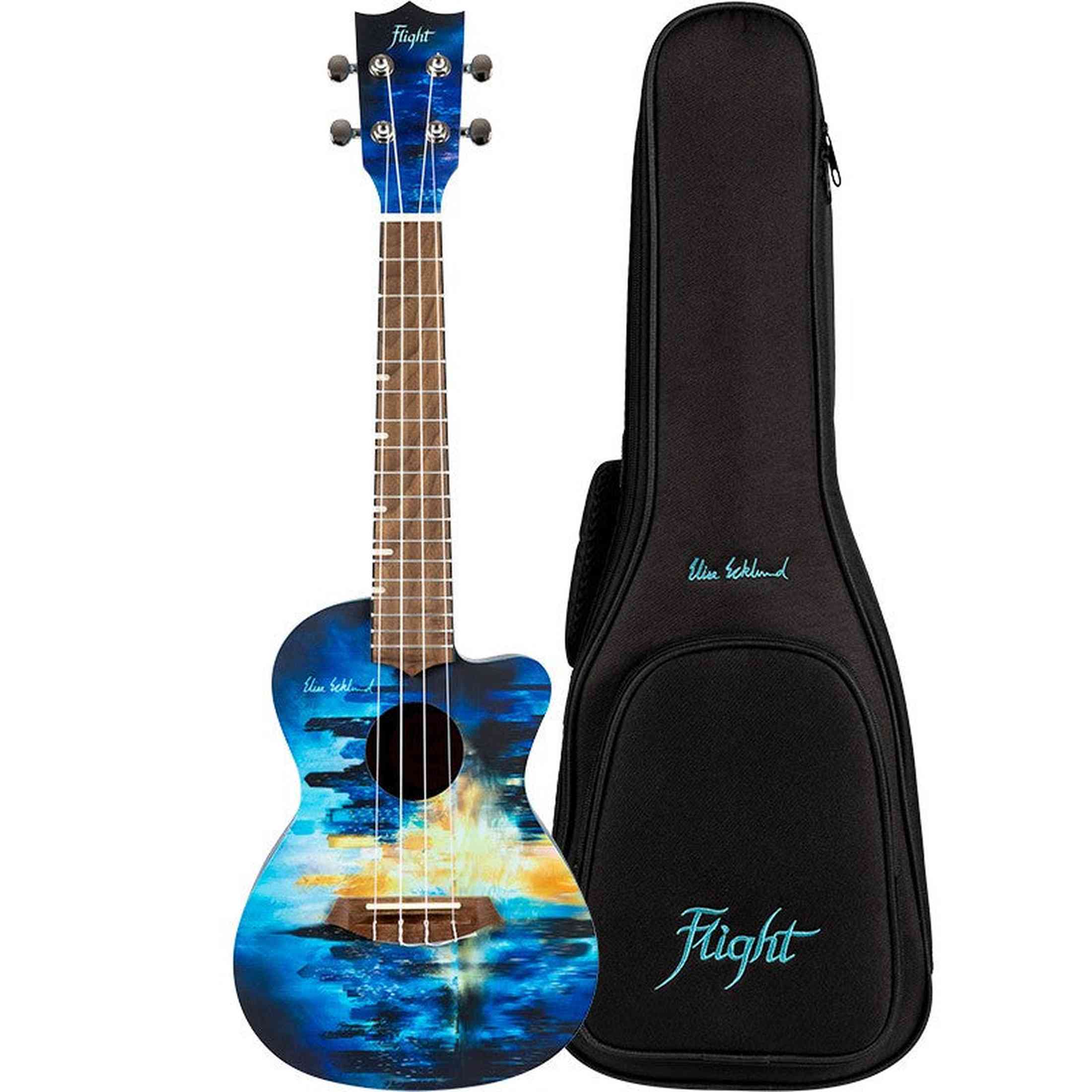 Flight AUC City Elise Ecklund Signature Concert Ukulele met Spruce Top, Okoume Body en Aquila Nylgut Snaren
