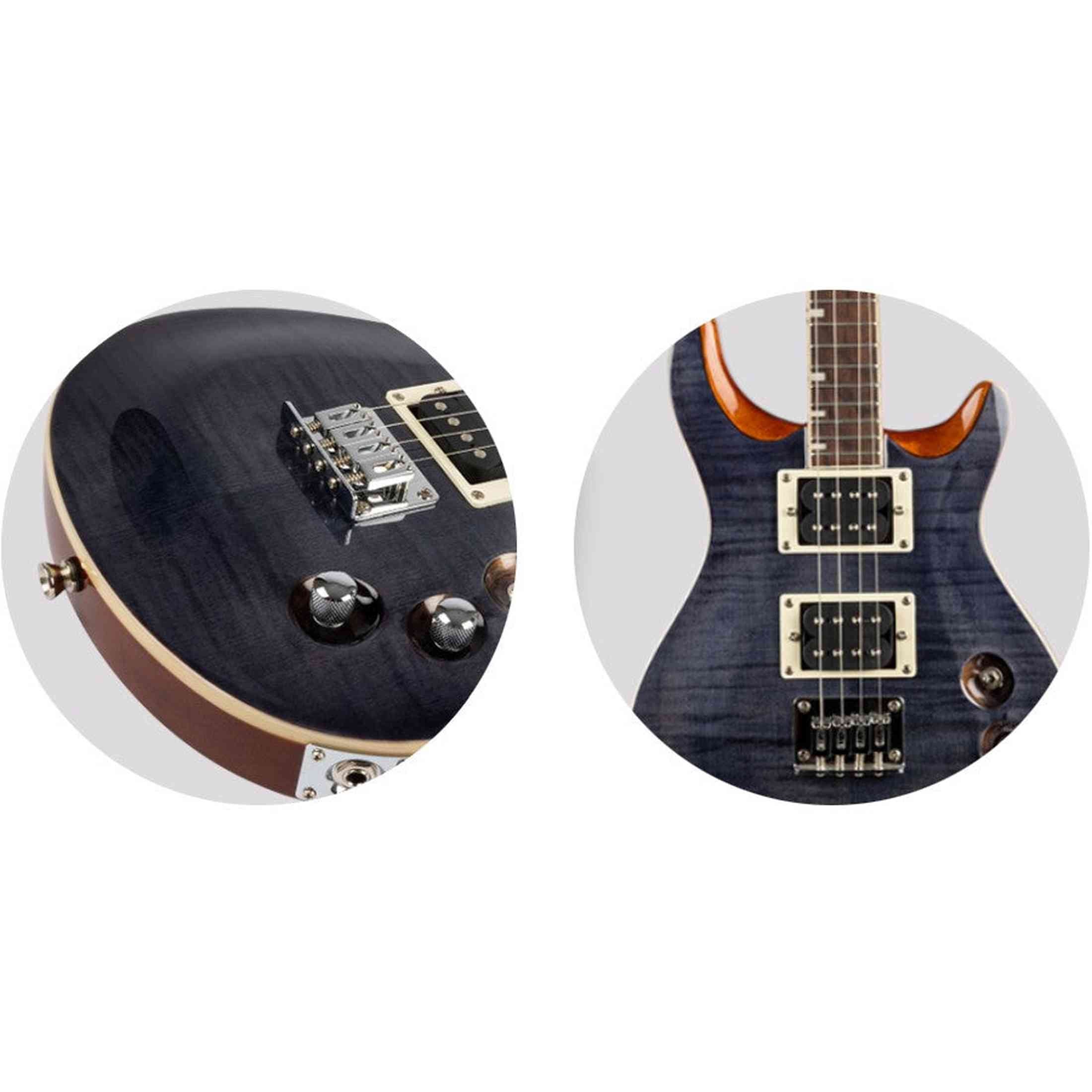 Flight Vanguard Transparent Black – Elektrische Solidbody Tenor Ukulele met 2 Humbuckers