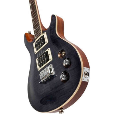 Flight Vanguard Transparent Black – Elektrische Solidbody Tenor Ukulele met 2 Humbuckers