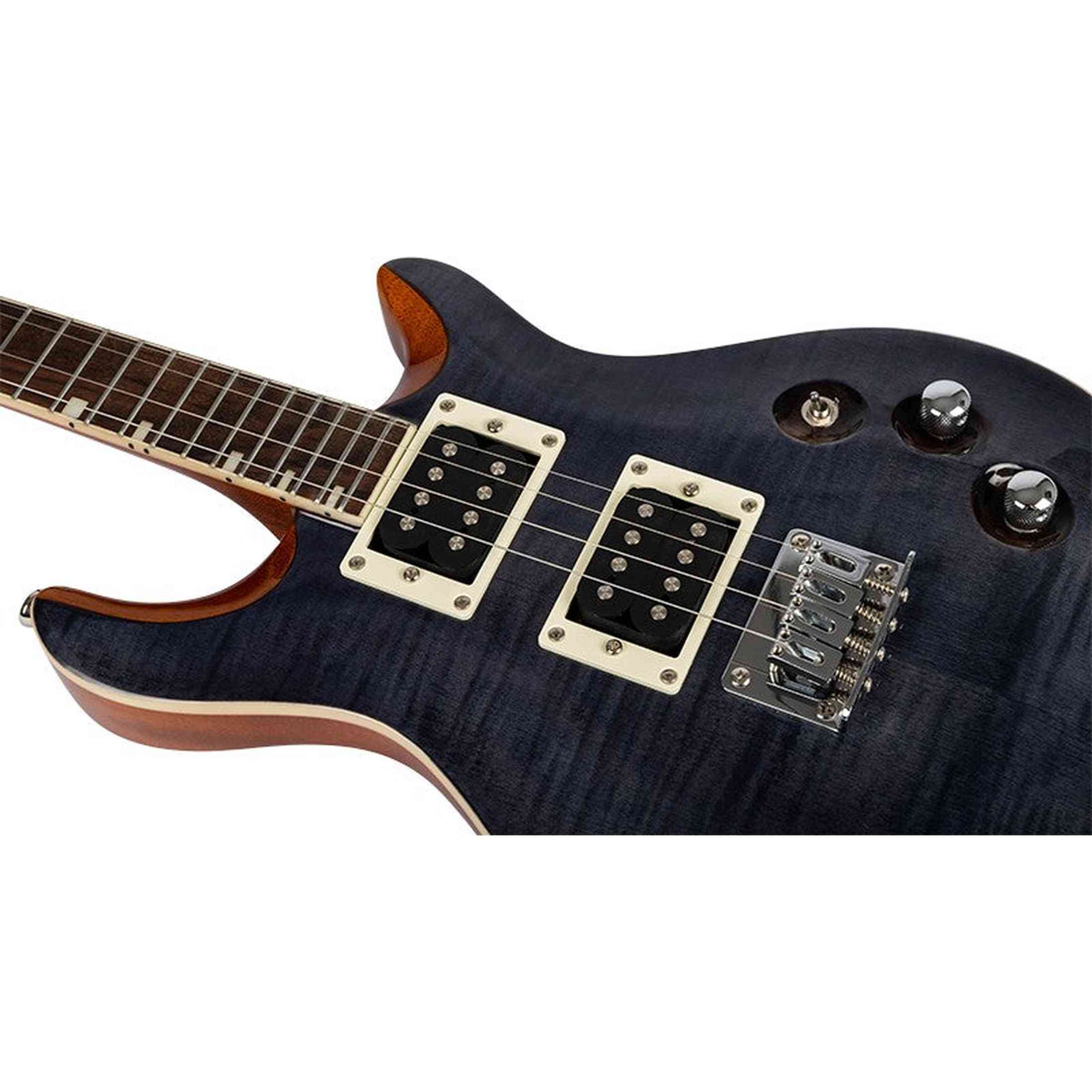 Flight Vanguard Transparent Black – Elektrische Solidbody Tenor Ukulele met 2 Humbuckers