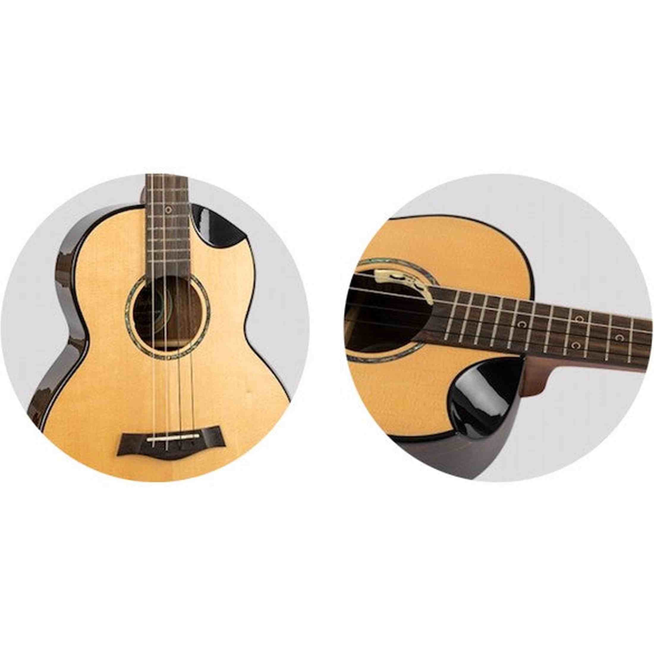 Flight Aurora Baritone EQ-A Elektrisch-Akoestische Baritone Ukulele met Solid Spruce Top, Rosewood Body en C1U Pickup