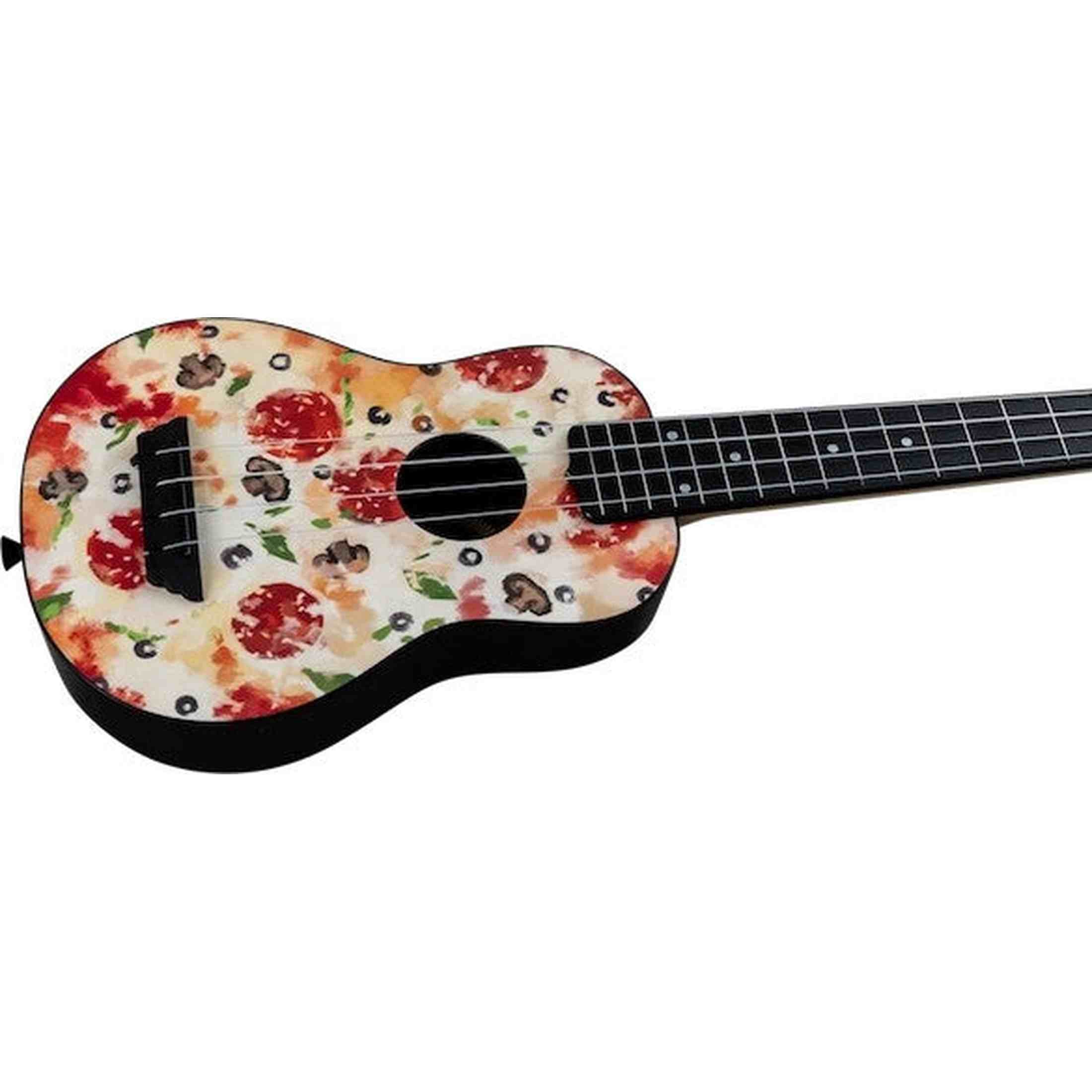 Flight TUS-40 PIZZA Soprano Ukulele met Linden Top, ABS Body en Pizza Print